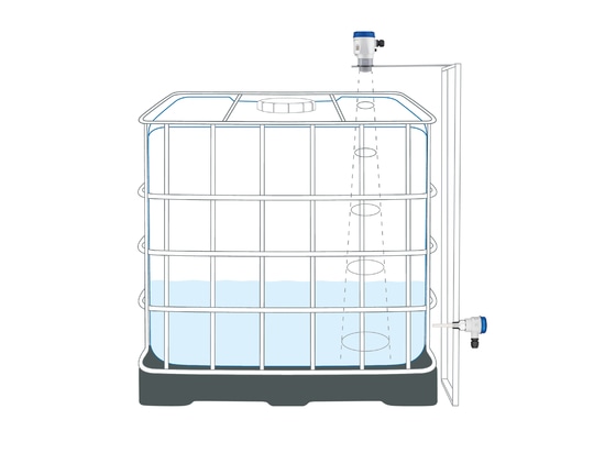 The IBC fill level is detected non-invasively from the outside