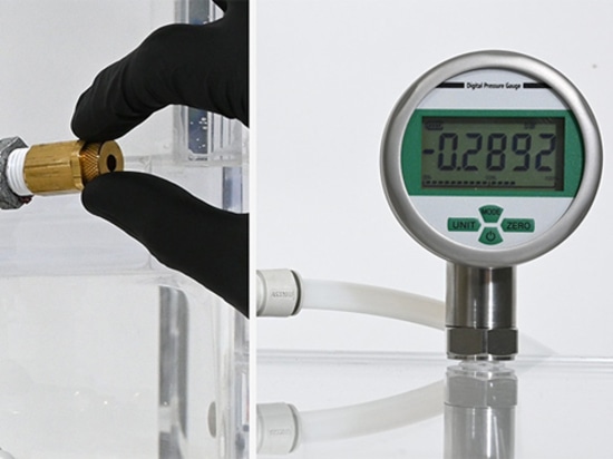 Air bleed system that allows the test vacuum level to be set repetitively