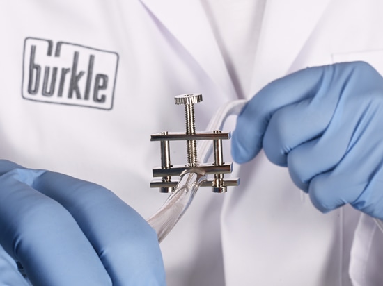 Hose clamp/pinch cock according to Hoffmann: Precise clamping and shutting off of hoses or tubings (Bürkle GmbH)