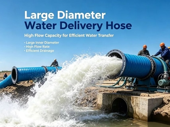 Heavy-duty flanged suction and drainage hoses, large diameter and high flow rate, with customizable flange specifications, suitable for various large-scale pumping projects.