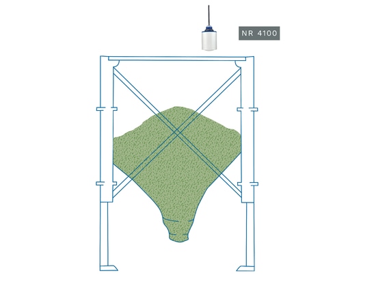 NivoRadar® 4100 in textile silo with pellets