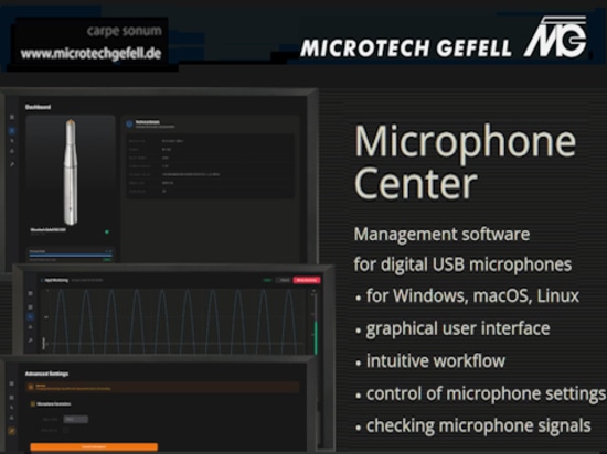 The new Microphoncenter software expands the MV 240 USB with a powerful administration and configuration platform