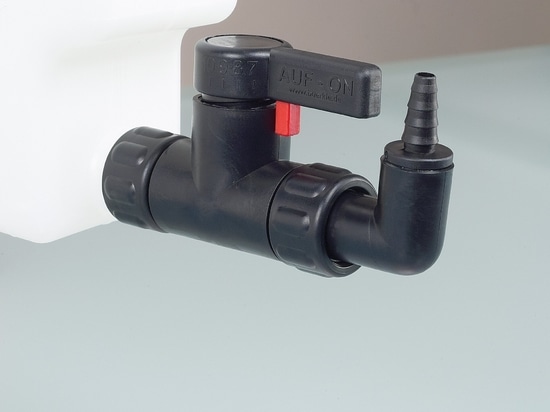 StopCock PA: Electrically conductive drain cock for solvent filling (Bürkle GmbH)