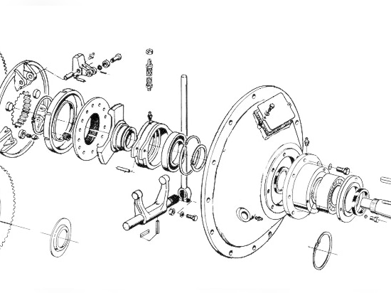 Expolded diagram of BD series clutch available from jbj Techniques Limited