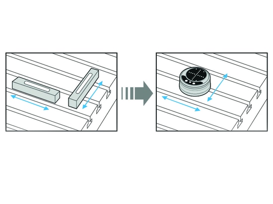 BIG KAISER's Level Master simultaneously detects the level on both horizontal axes