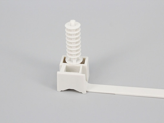 Saddle mounting cable ties with plastic screw