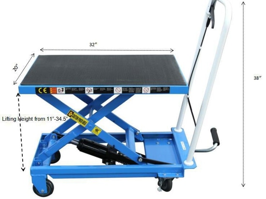 hand hydraulic scissor lift table