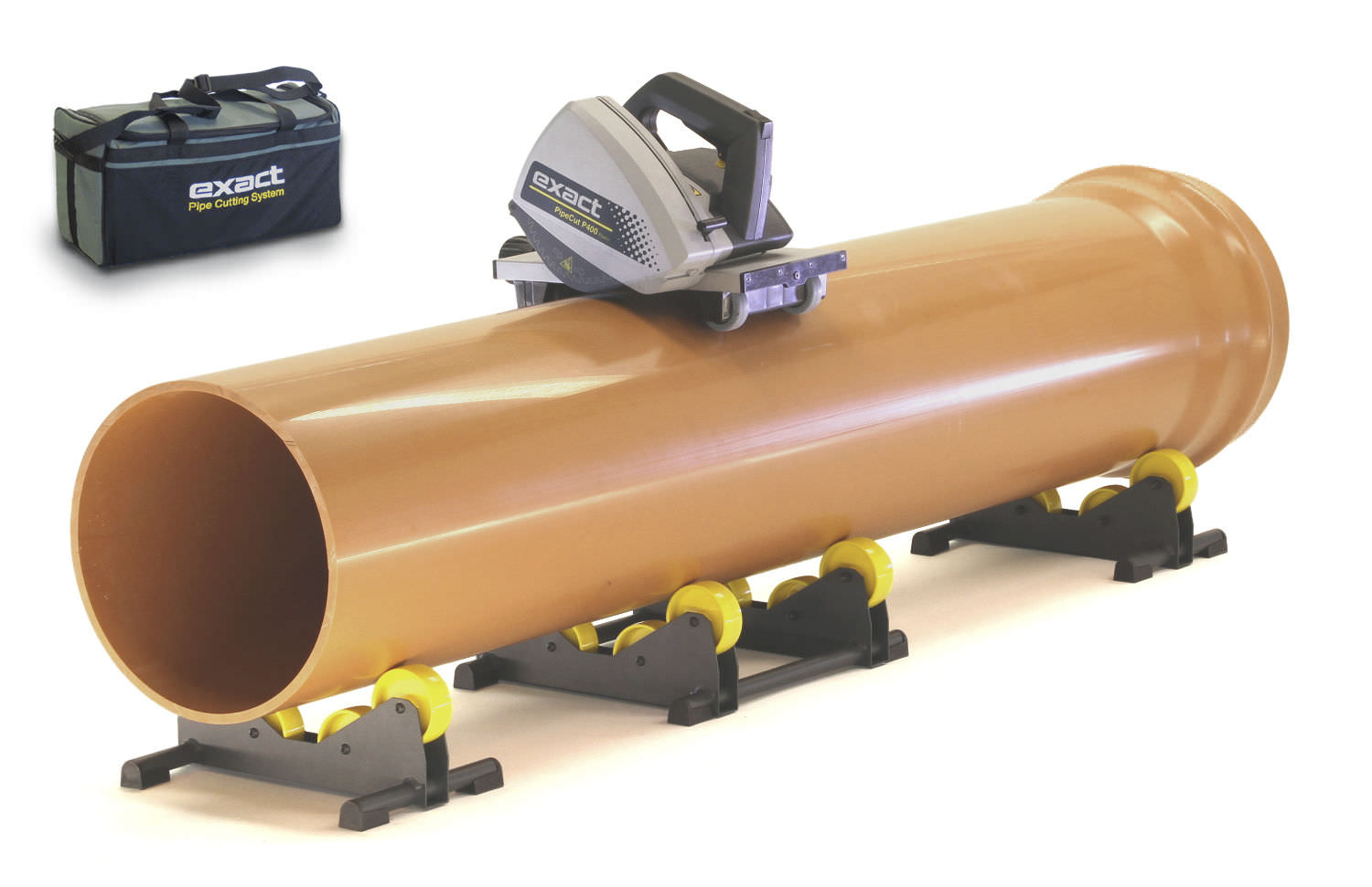 回転刃切断機 Exact PipeCut P400 Exact Tools Oy プラスチック用 / 手動制御 / 面取り