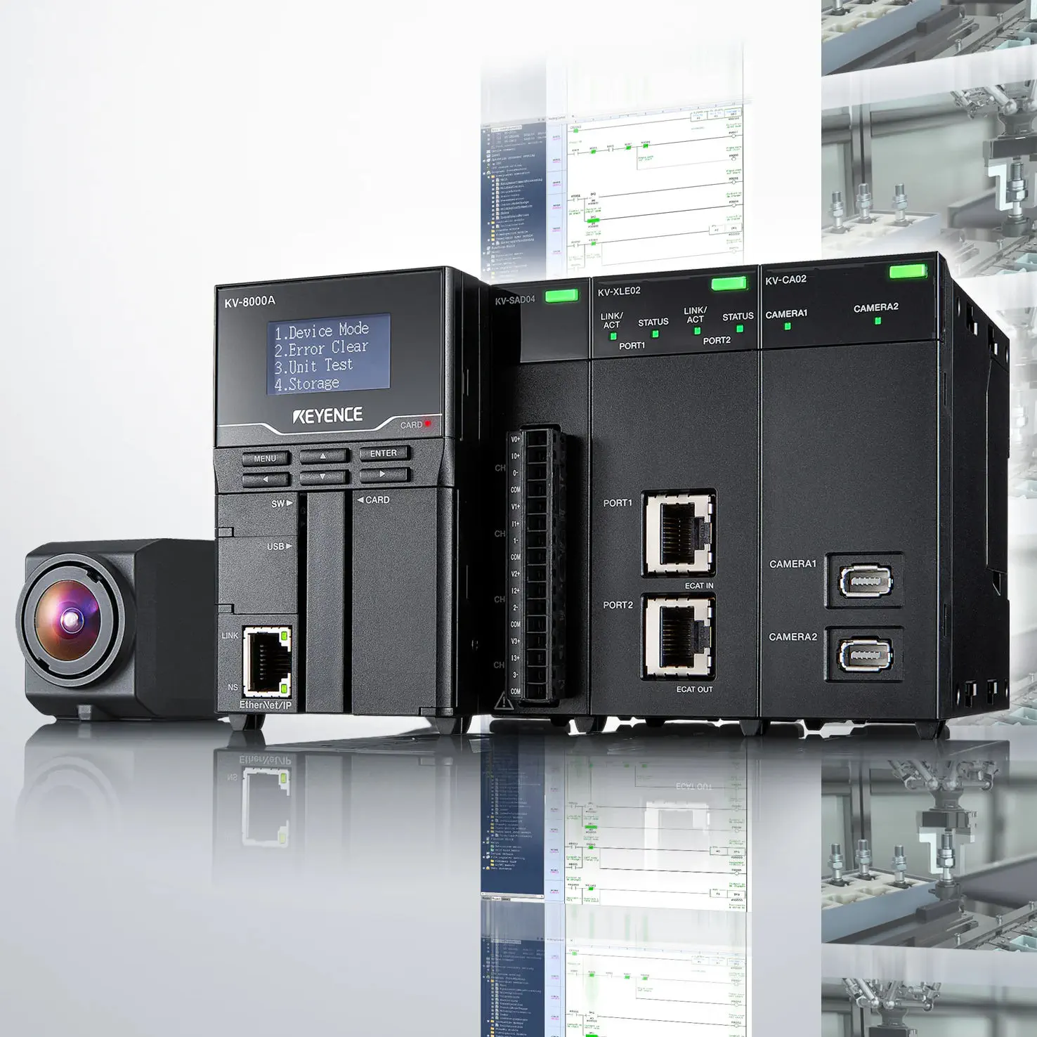 KEYENCE KV-8000 PLCアダプタ 2台セット KEYENCE KV-8000 PLCアダプタ （中級編】キーエンスKV-8000