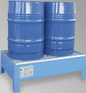 ドラム缶2本用液体垂れ落ち防止パレット
