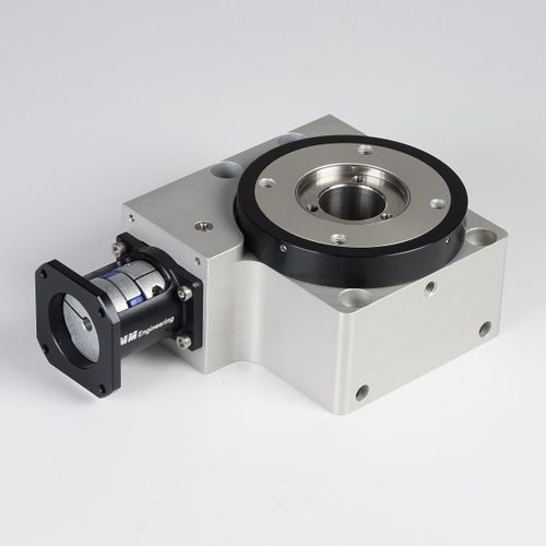 ステッピングモーター付き円テーブル - MDT 36012-HP-I45-AK - MM Engineering GmbH - 横型 / ホロー / ウォームギア