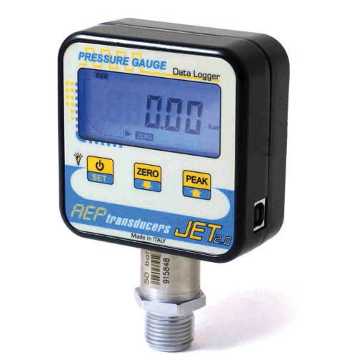液晶ディスプレイ圧力計 - JET 2.0 series  - AEP transducers - ねじ式 / ステンレススチール製 / 電子