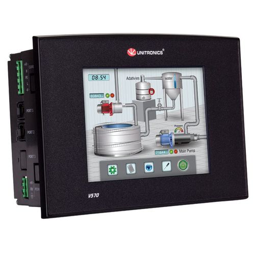 組み込みタッチパネル式HMI付PLC - Vision570&trade; series - Unitronics - 車載式 / E/S内蔵 / CANopen