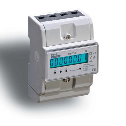 三相電力量計 - 14162 - DIGITAL ELECTRIC - DINレール / RS-485 / 液晶ディスプレイ