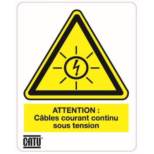 セキュリティラベル - AT-7011 - CATU - 粘着式 / PVC / 直流電圧電気回路網用