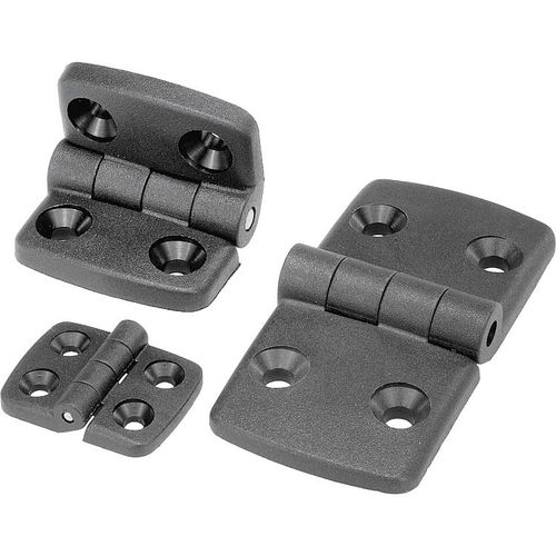フラット蝶番 - K0435 series - HEINRICH KIPP WERK GmbH & Co. KG - 熱可塑性樹脂製 / ステンレススチール製 / 強化
