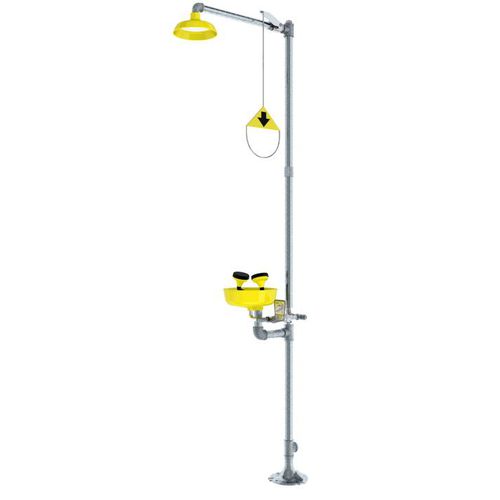 床置き安全シャワー - 01050260 series - ENCON SAFETY PRODUCTS INC. - 洗顔・洗眼場付き / 屋内用