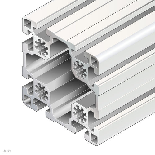 アルマイト処理されたアルミ製プロファイル - 3842553613 - Bosch Rexroth - Assembly Technology - 長方形 / オープンタイプ