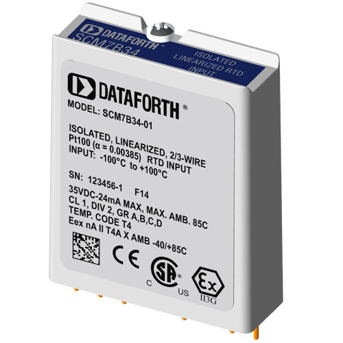 測温抵抗体（RTD）用入力モジュール - SCM7B34-01 - Dataforth Corporation - 絶縁 / 2線式 / 3芯