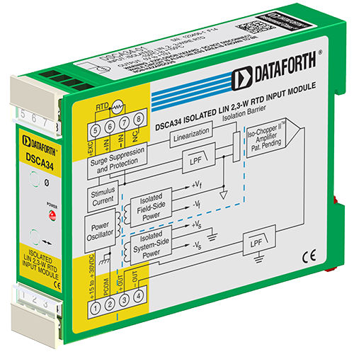 入力信号処理モジュール - DSCA34-01 - Dataforth Corporation - 測温抵抗体（RTD）用 / 絶縁 / 2線式