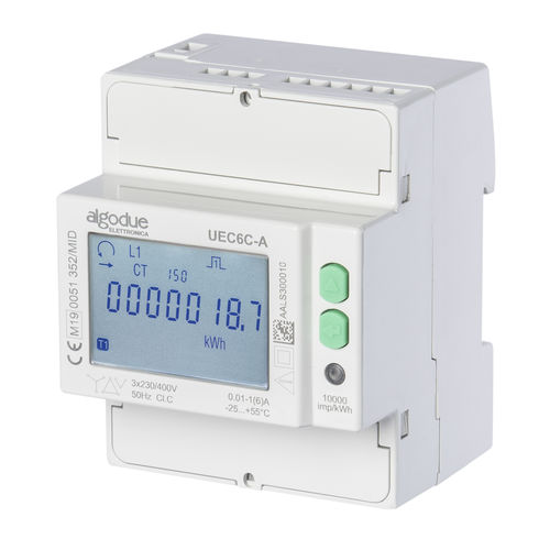 三相電力量計 - UEC6C-X - Algodue Elettronica - DINレール / デジタル / インパルス出力