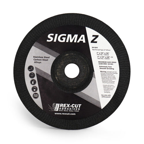 正面削り研削ホイール - Sigma Z - Rex-Cut Abrasives - フラット / 中心部落ち込み型