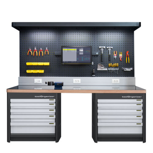 金属製作業台 - toolStation - E. ZOLLER GmbH & Co. KG - 引き出しタイプ / 工具ホルダーパネル付