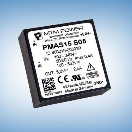 プリント基板用電源 - PMAS15 S05 - MTM Power Messtechnik Mellenbach GmbH - AC/DC / 単一出力 / CE