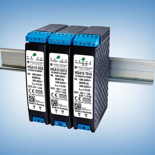 DINレール電源 - HSA15 T512 - MTM Power Messtechnik Mellenbach GmbH - AC/DC / トリプル出力 / 産業用