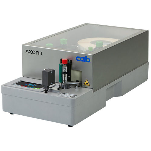 熱転写ラベル印刷添付マシン - AXON 1  - cab Produkttechnik GmbH & Co KG - チューブ用 / モノクロ / タッチスクリーン制御付き