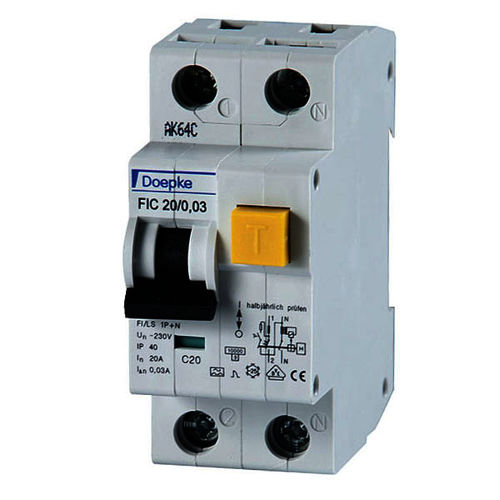 過電流残留電流遮断器 - FIC 10/0,03/1+N-A - Doepke Schaltgeräte GmbH - モジュラー / 成形ボックス