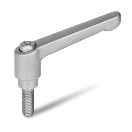 ステンレス製クランプ レバー - GN 300.5 - Otto Ganter GmbH & Co. KG - ステンレス / 調整可能