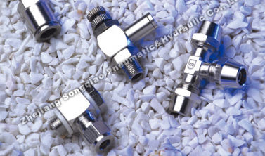 空圧式接続部品 - JTS-JSM - Zhejiang Songqiao Pneumatic and Hydraulic Co.,Ltd - ねじ式 / T / 真ちゅう製