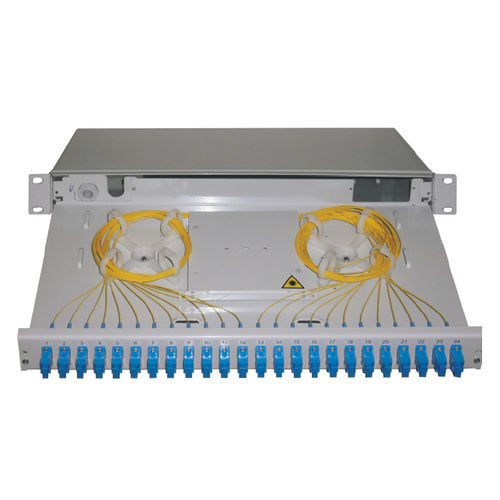 光ファイバー用接続箱 - ODF-19-1U series - DLL Partners - 19 ラック / 鋼