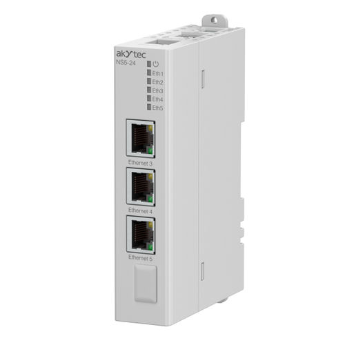 非管理型イーサネットスイッチモジュール - NS5-24 - akYtec GmbH - 5 ポート / 送電レールDIN取り付け用 / コンパクト