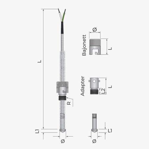 Pt100温度プロ－ブ - 116 - MESEL S.L - Pt1000 / Jタイプ熱電対 / Kタイプ熱電対
