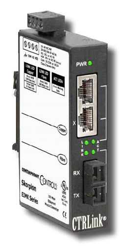 光ファイバー変換器 - 4 port, 100 Mbps | EIMK series - Contemporary Control Systems - イーサネット