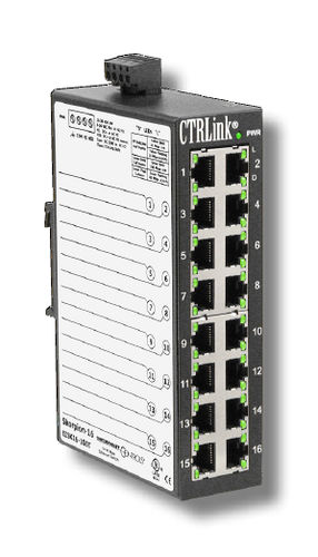 アンマネージドスイッチ - EISK16-100T - Contemporary Control Systems - 16 ポート / ギガビット / コンパクト