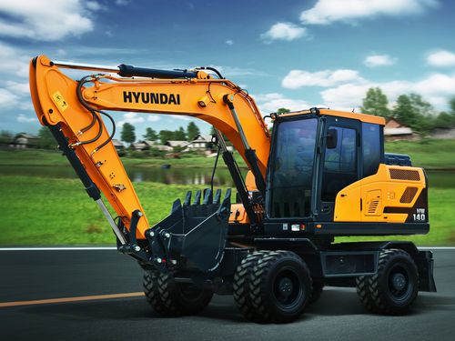 中型油圧ショベル - HW140  - HYUNDAI HEAYY INDUSTRIES - タイヤ式 / Tier 4 final / 建設現場用