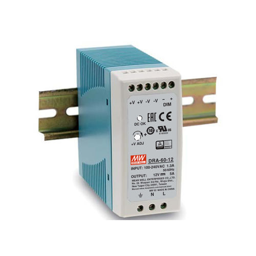 DINレール電源 - DRA-60 series  - Mean Well - AC/DC / 単一出力 / 調節可能