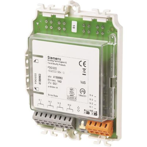 アナログ入力モジュール - FDCI222 - Siemens Fire Safety - 出力4 / インライン / 組み込み式
