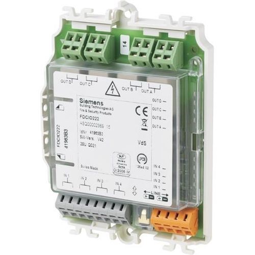 デジタル入出モジュール - FDCIO222 - Siemens Fire Safety - リレー出力4 / インライン / 組み込み式