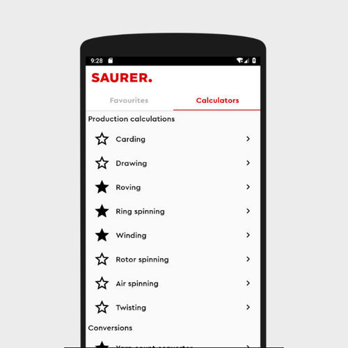 計算ソフトウェア - SAURER SCHLAFHORST - 装置 / プロセス / Android