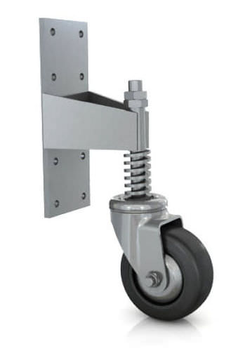 回転キャスター - QSL-405-PD - Darcor - ねじ付き溶接スタッド / バネ取り付け式 / スチール製