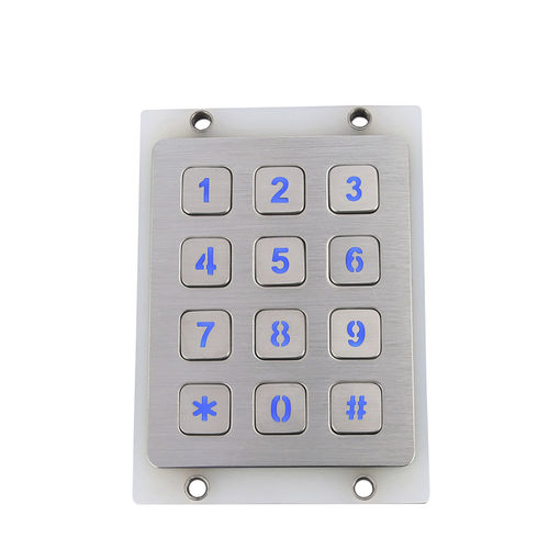 ブラッシュドステンレススチールキーパッド - CT-KPS01-12-RM-BL - NingBo ChenTe electronics Technologies Co.,Ltd - 12 キー / 壁取り付け式 / 圧電