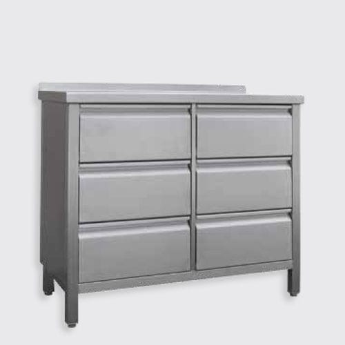 貯蔵キャビネット - 105.21 series - Eberhardt GmbH - 床置き / 6段引き出し / 食品産業用