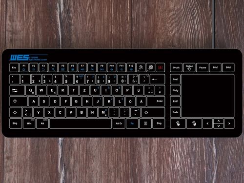 パネル設置用キーボード - GLAS-TASTATUR-BL-TPU - WES Systeme Electronic GmbH - 静電容量式 / タッチパッド付き / 産業用