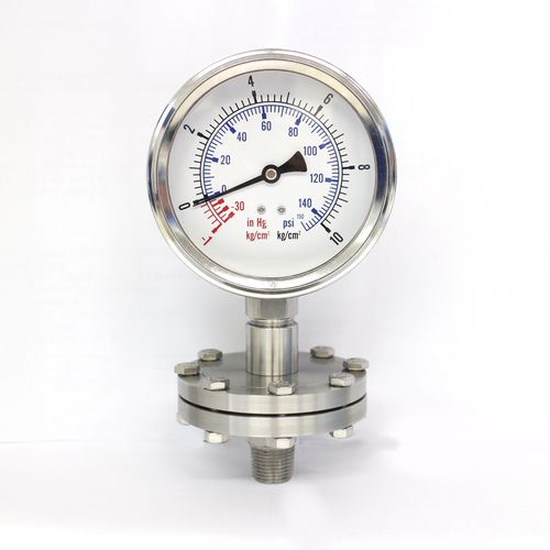 メンブレン式分離器付圧力計 - DPG-100VAC10KG-SS - Seasons Gauge Co., Ltd - アナログ / ステンレススチール製 / ブルドン管