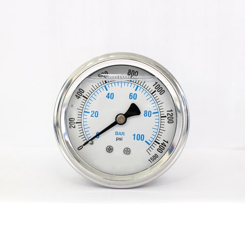 アナログ圧力計 - PG-63-1500PSI-ASS - Seasons Gauge Co., Ltd - パネル取り付け用 / ステンレススチール製 / 液体用ブルドン管式