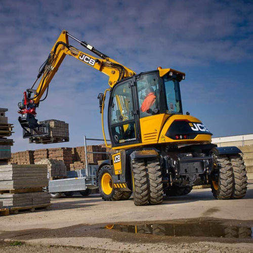 中型油圧ショベル - 110W - JCB - ホイール式 / 建設現場用 / ショートテールスイング